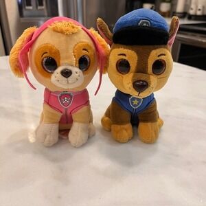 Ty Paw Patrol Plush‎ Skye & Chase Beanie Boos Stuffed Animals Kids Toy